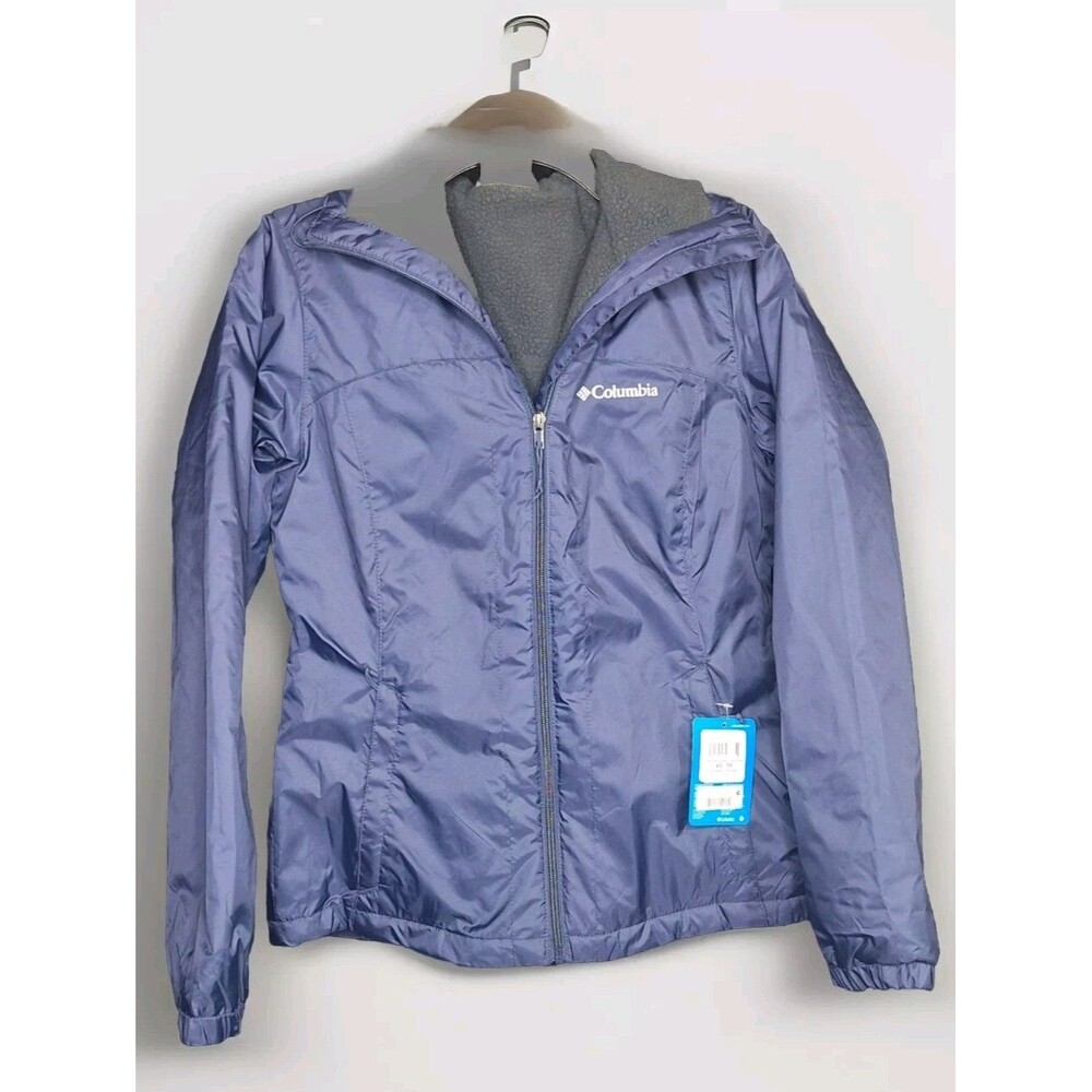 Columbia Jacket Womens XS Blue Switchback Sherpa Lined Hooded Rain Coat NWT